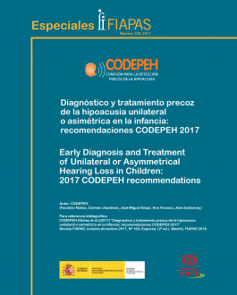 Portada Diagnóstico y tratamiento precoz de la hipoacusia unilateral o asimétrica en la infancia: recomendaciones CODEPEH 2017 