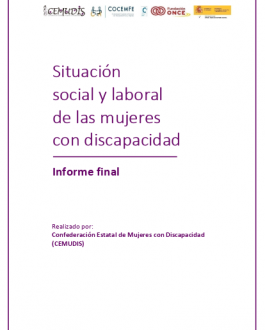 Portada Estudio de la situación social y laboral de las mujeres con discapacidad 