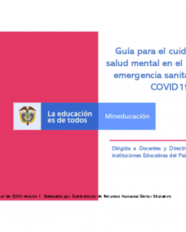 Portada Guía para el cuidado de la salud mental en el marco de la emergencia sanitaria por el COVID 19