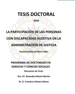 Portada La participación de las personas con discapacidad auditiva en la administración de justicia