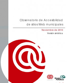 Portada del Libro Observatorio de la accesibilidad de sitios web municipales (Noviembre de 2010) Versión sintética