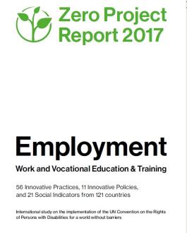 Portada del libro Zero Project Report 2017. Employment Work and Vocational Education & Training