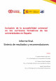 Portada Inclusión de la accesibilidad universal en los currículos formativos de las universidades en España Informe final. Síntesis de resultados y recomendaciones 