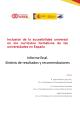 Portada Inclusión de la accesibilidad universal en los currículos formativos de las universidades en España Informe final. Síntesis de resultados y recomendaciones 